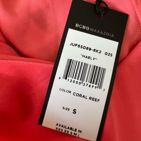 NWT BCBGMAXAZRIA Coral Haely Chiffon Maxi Dress - Picture 10 of 13